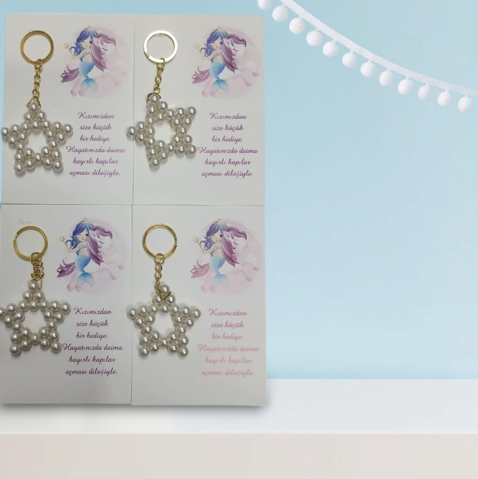 ANAHTARLIK İNCİLİ YILDIZ 25 Lİ NO:08