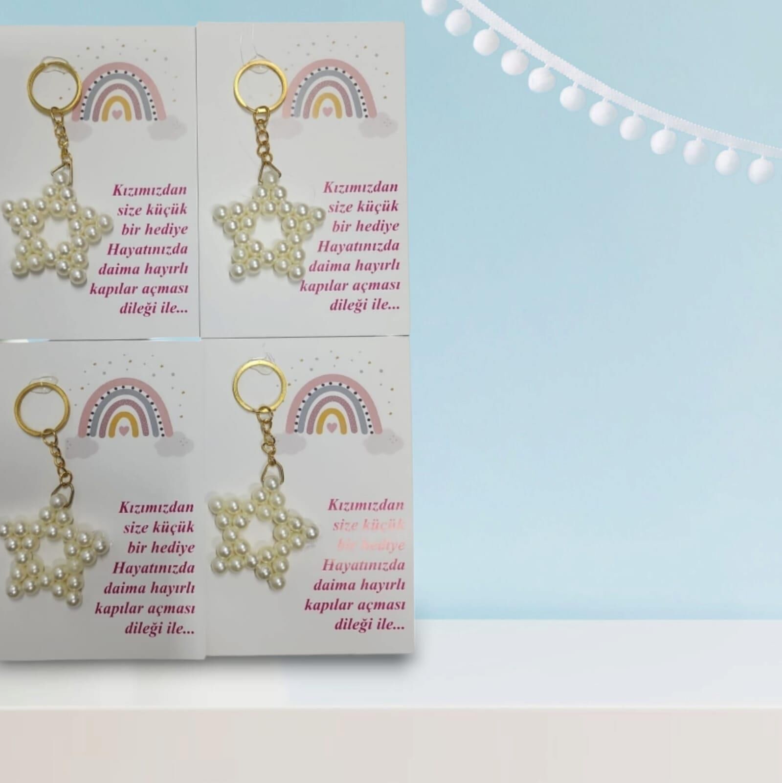 ANAHTARLIK İNCİLİ YILDIZ 25 Lİ NO:09