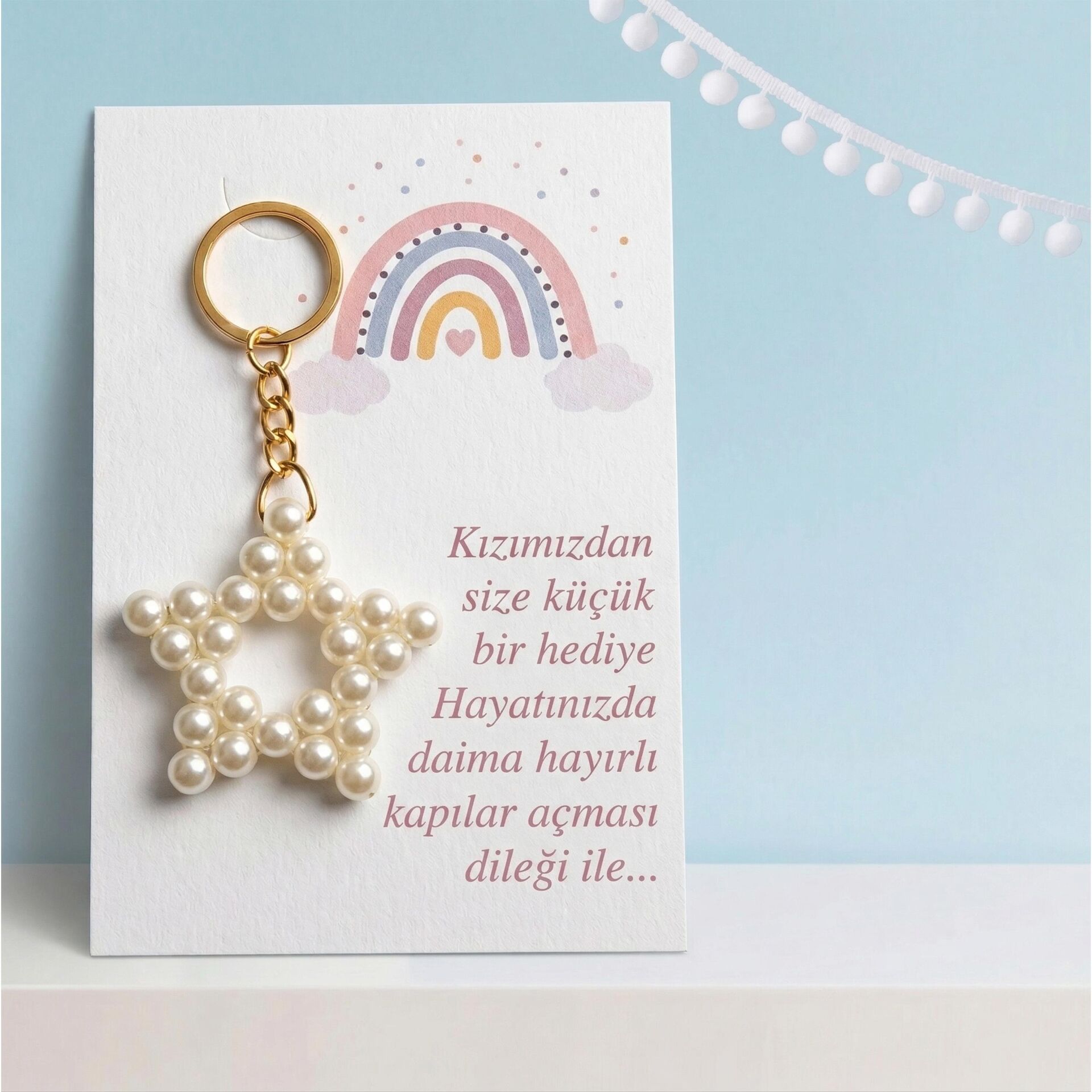 ANAHTARLIK İNCİLİ YILDIZ 25 Lİ NO:09