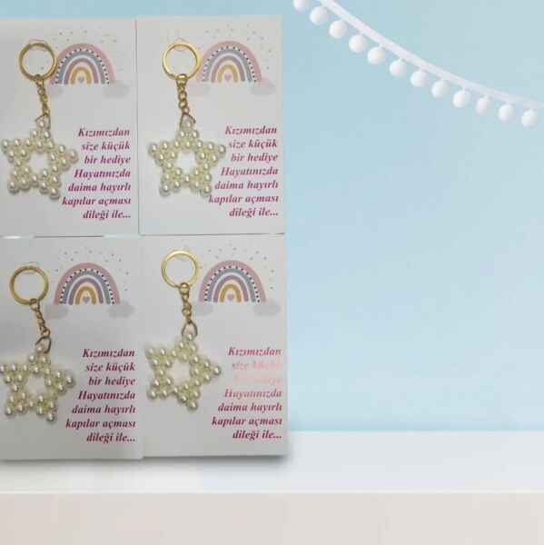 ANAHTARLIK İNCİLİ YILDIZ 25 Lİ NO:09