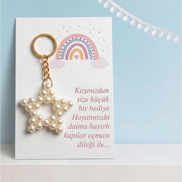 ANAHTARLIK İNCİLİ YILDIZ 25 Lİ NO:09