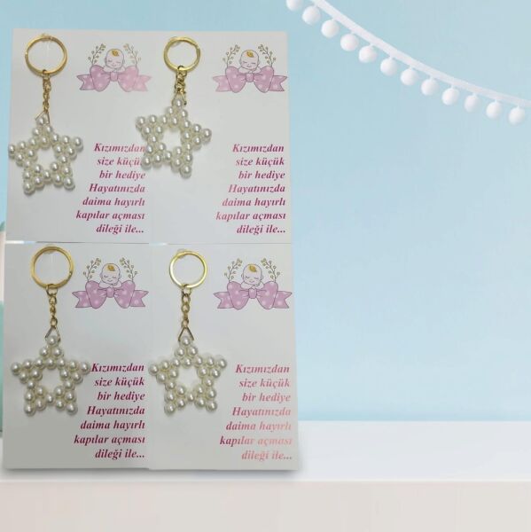 ANAHTARLIK İNCİLİ YILDIZ 25 Lİ NO:10