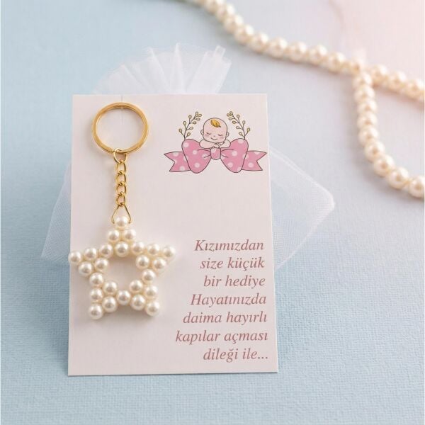 ANAHTARLIK İNCİLİ YILDIZ 25 Lİ NO:10