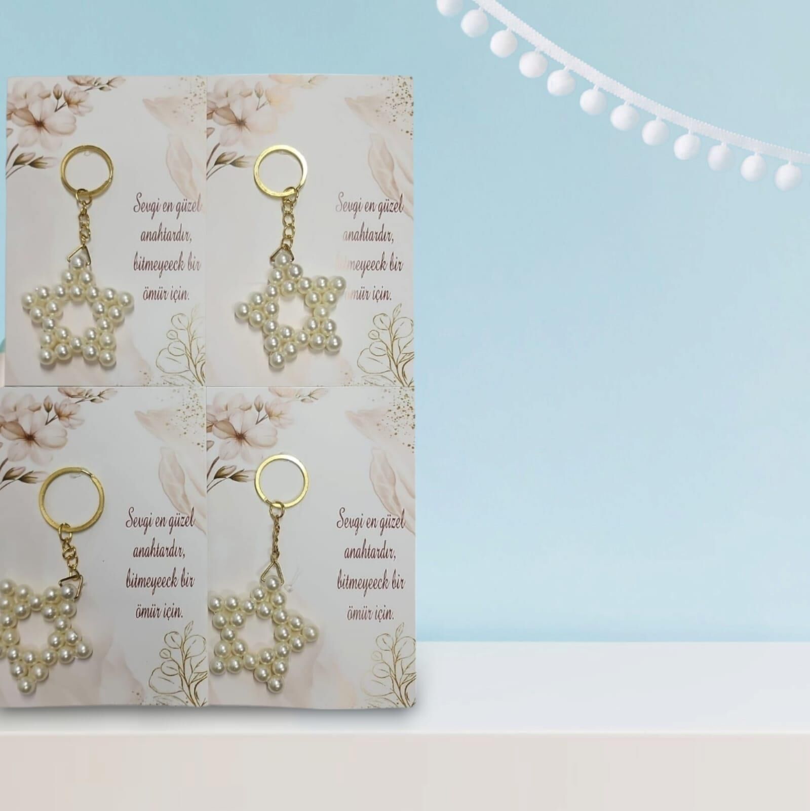 ANAHTARLIK İNCİLİ YILDIZ 25 Lİ NO:12