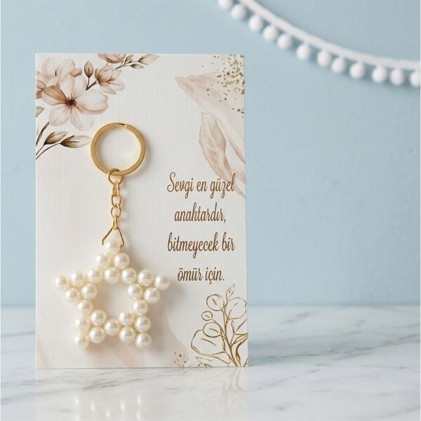 ANAHTARLIK İNCİLİ YILDIZ 25 Lİ NO:12