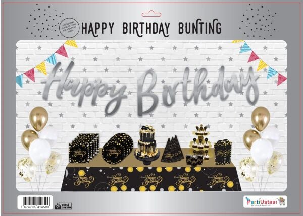 KOREOGRAFİ HAPPY BİRTHDAY BANNER GÜMÜŞ