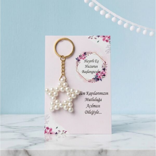 ANAHTARLIK İNCİLİ YILDIZ 25 Lİ NO:14