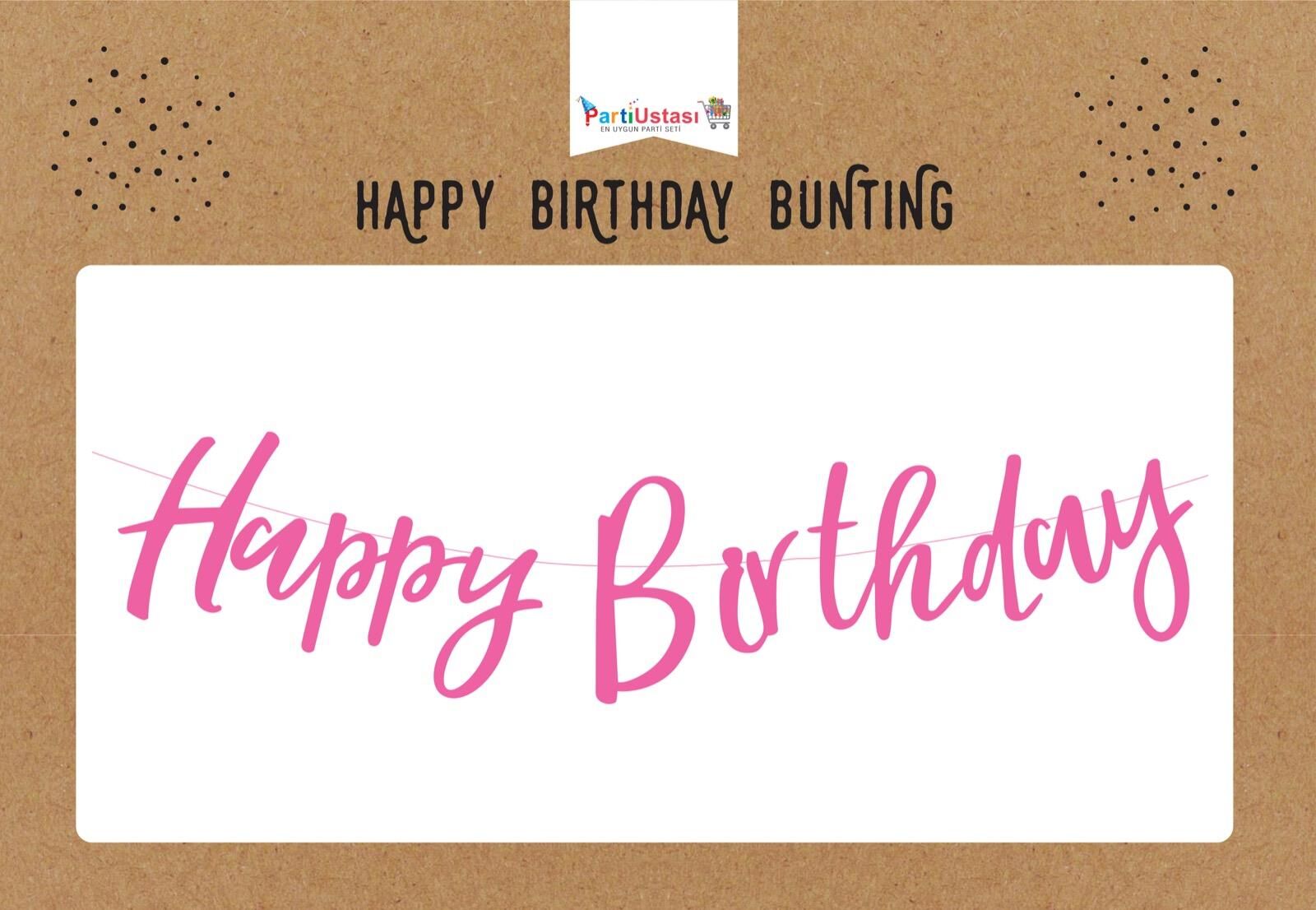 KOREOGRAFİ HAPPY BİRTHDAY BANNER PEMBE