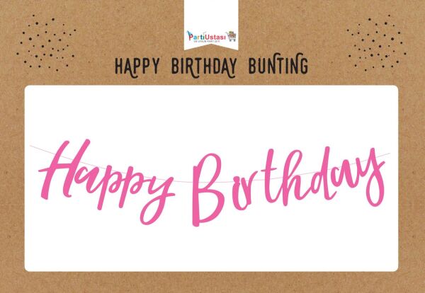 KOREOGRAFİ HAPPY BİRTHDAY BANNER PEMBE