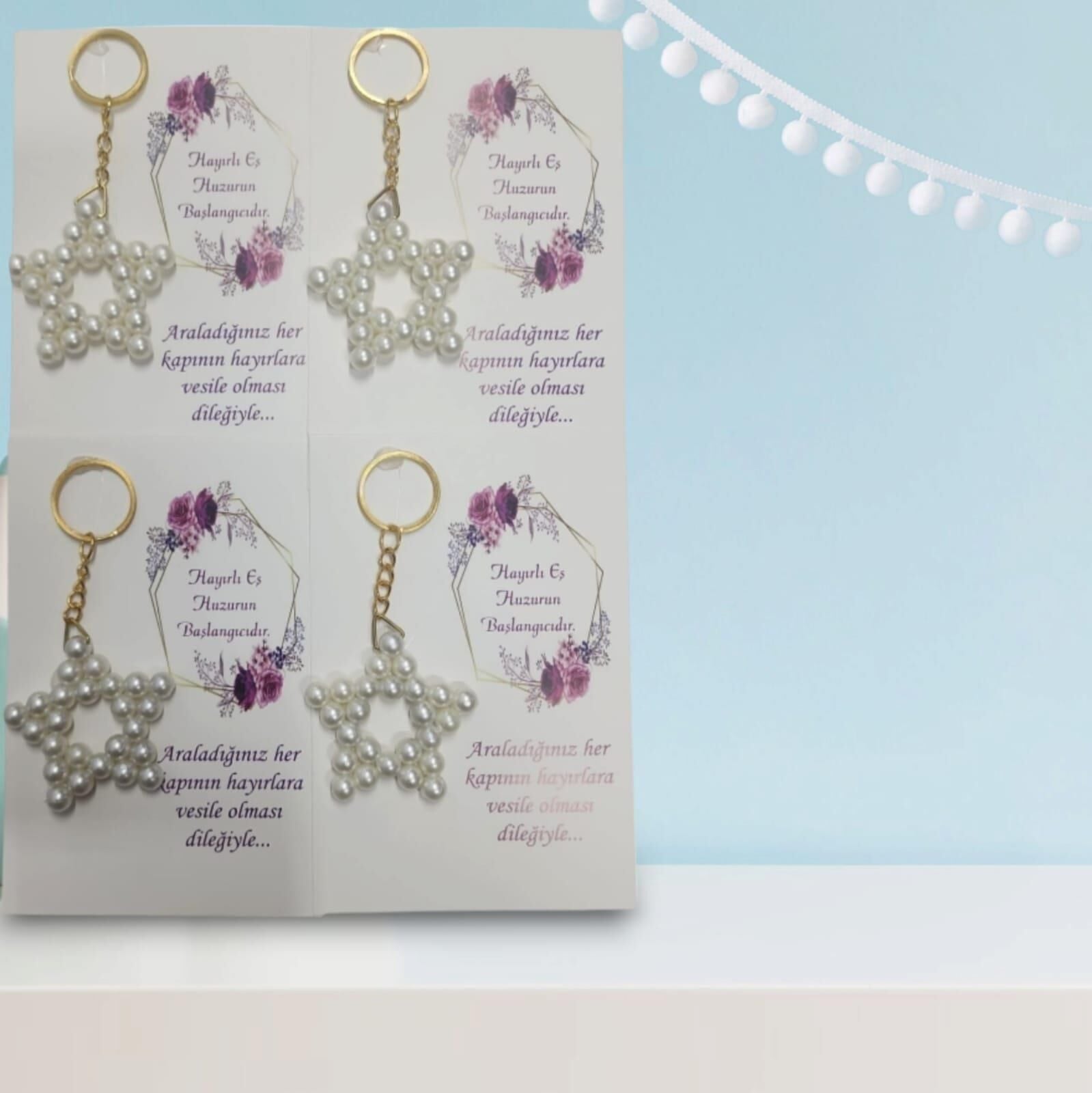 ANAHTARLIK İNCİLİ YILDIZ 25 Lİ NO:15