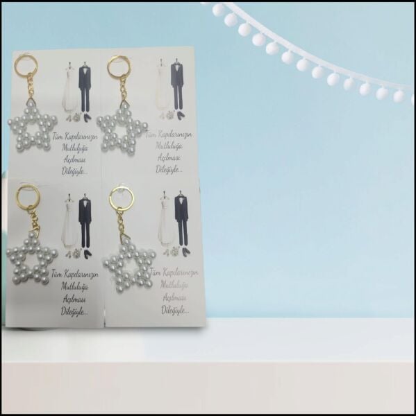 ANAHTARLIK İNCİLİ YILDIZ 25 Lİ NO:17