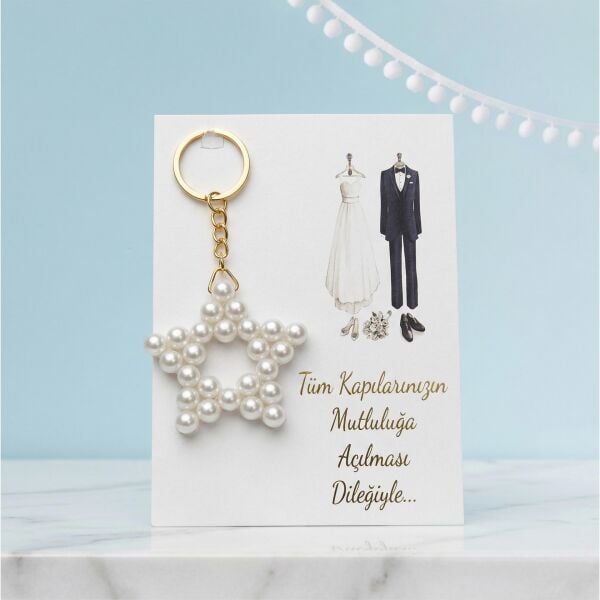 ANAHTARLIK İNCİLİ YILDIZ 25 Lİ NO:17