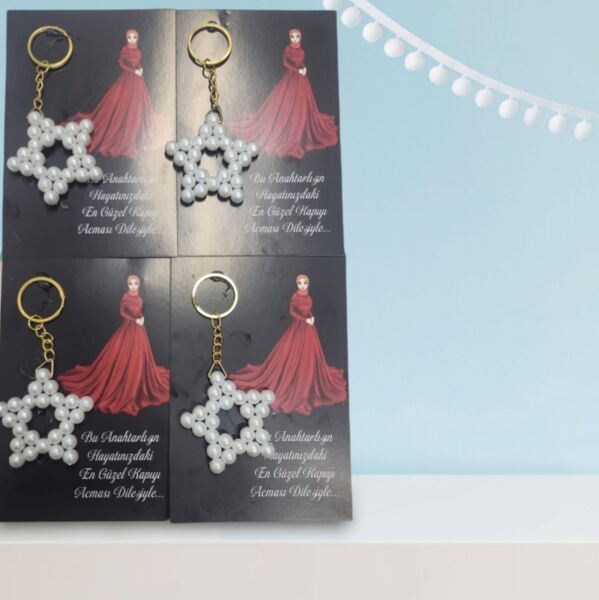 ANAHTARLIK İNCİLİ YILDIZ 25 Lİ NO:18