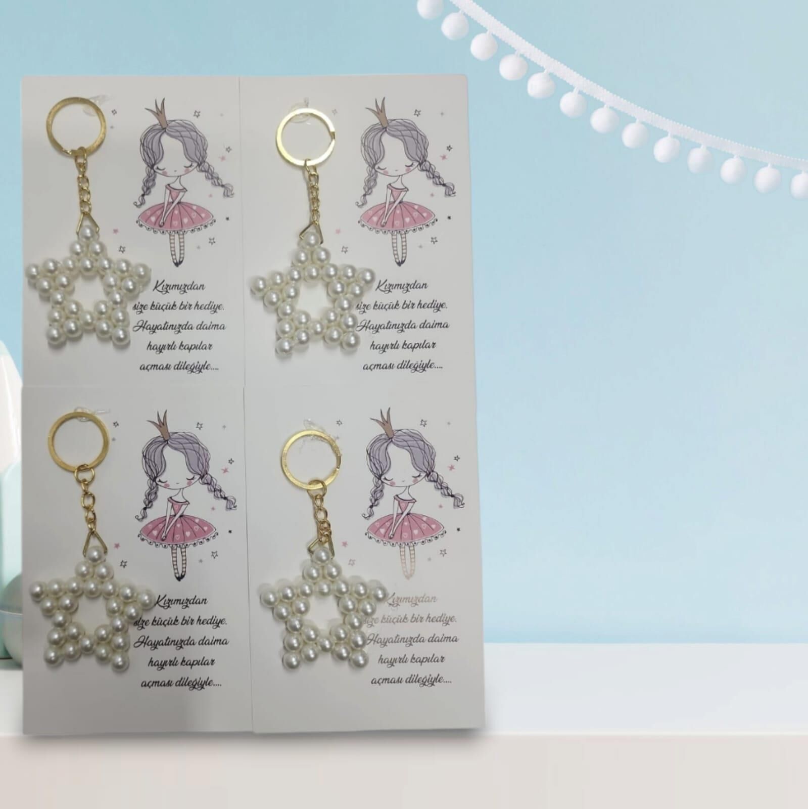 ANAHTARLIK İNCİLİ YILDIZ 25 Lİ NO:20