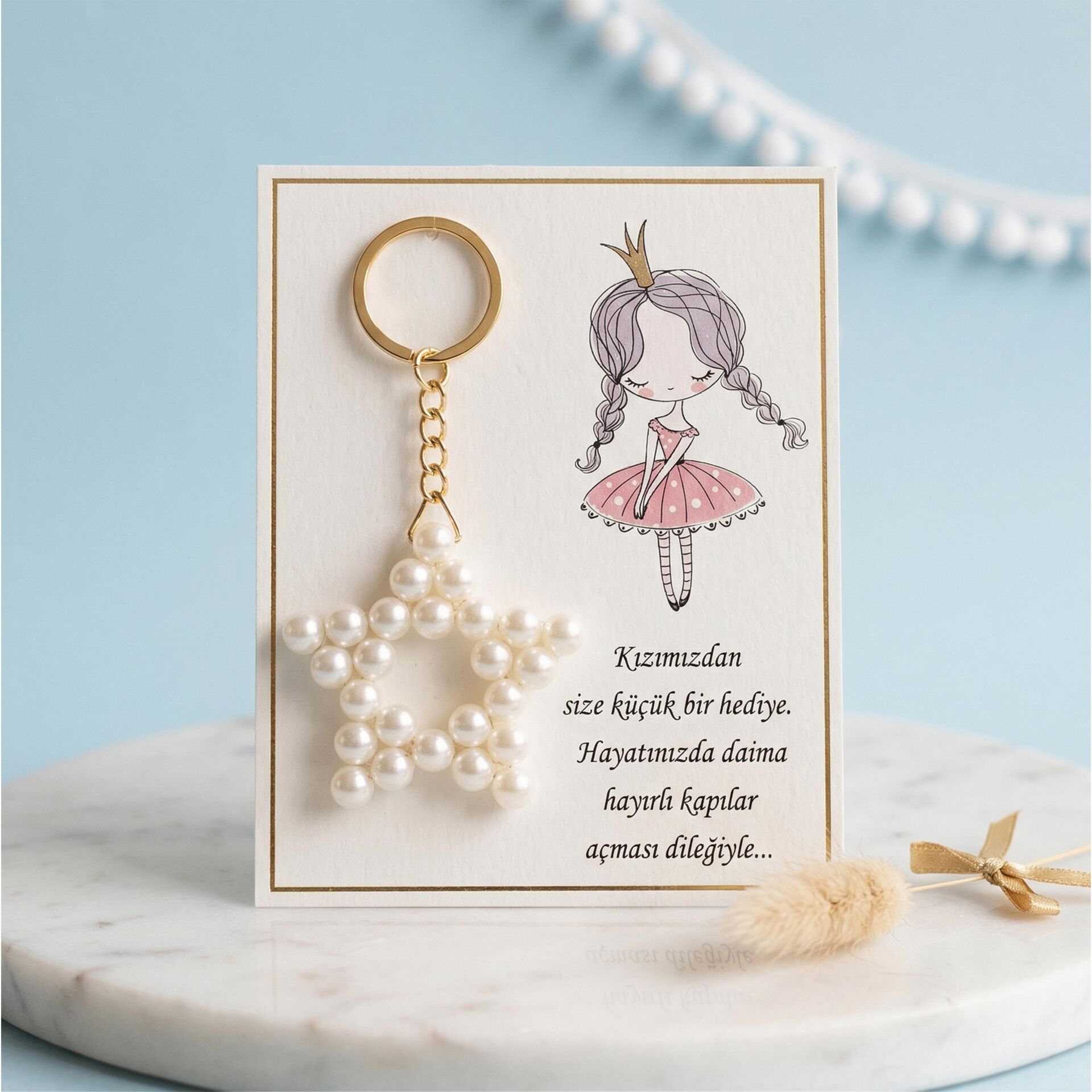 ANAHTARLIK İNCİLİ YILDIZ 25 Lİ NO:20