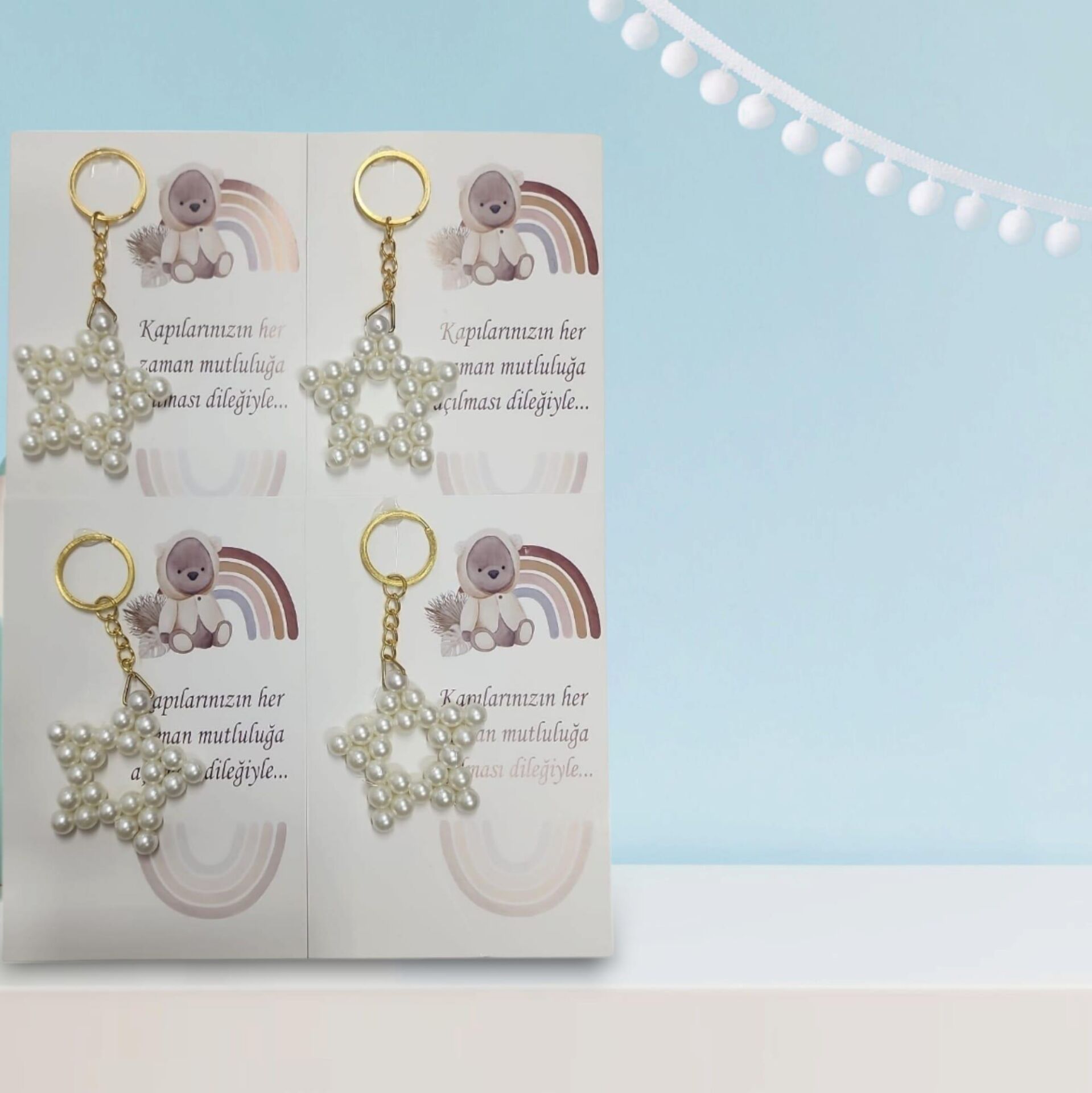 ANAHTARLIK İNCİLİ YILDIZ 25 Lİ NO:01