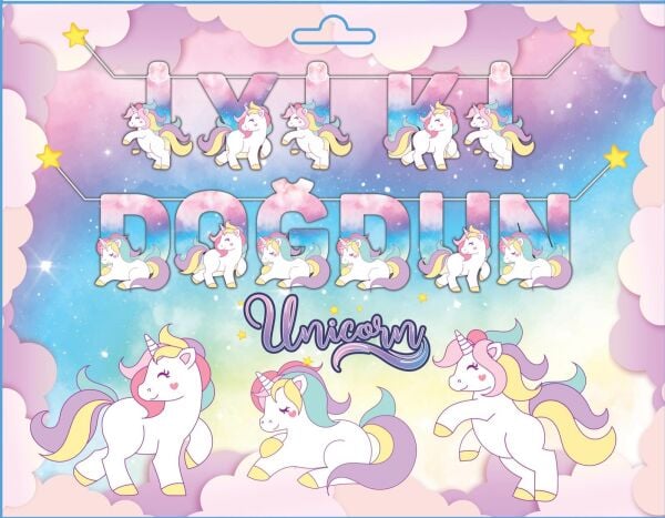 YAZI 3D BANNER ÜNİCORN