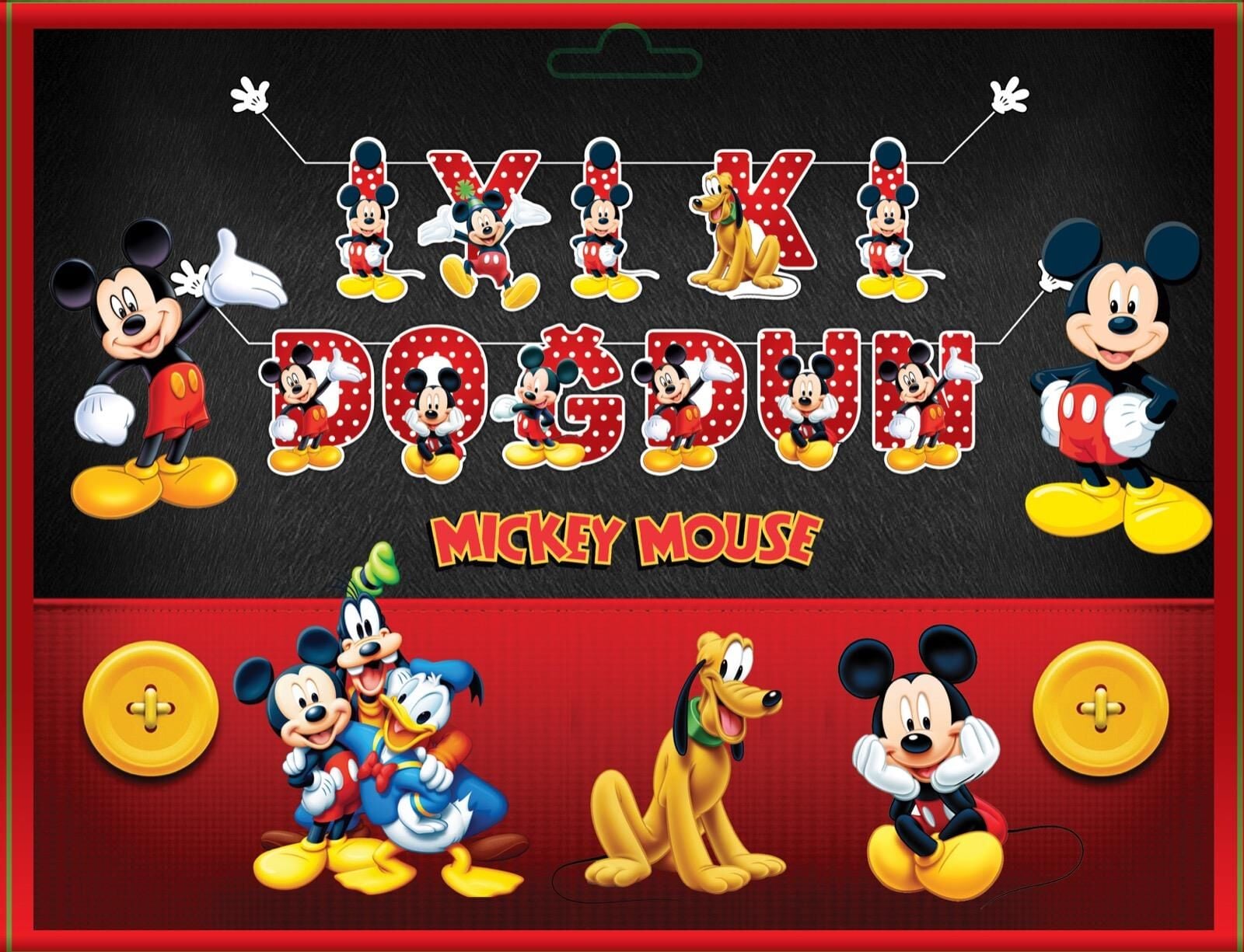 YAZI 3D BANNER MİCKEY