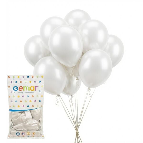 BALON METALİK BEYAZ 100lü