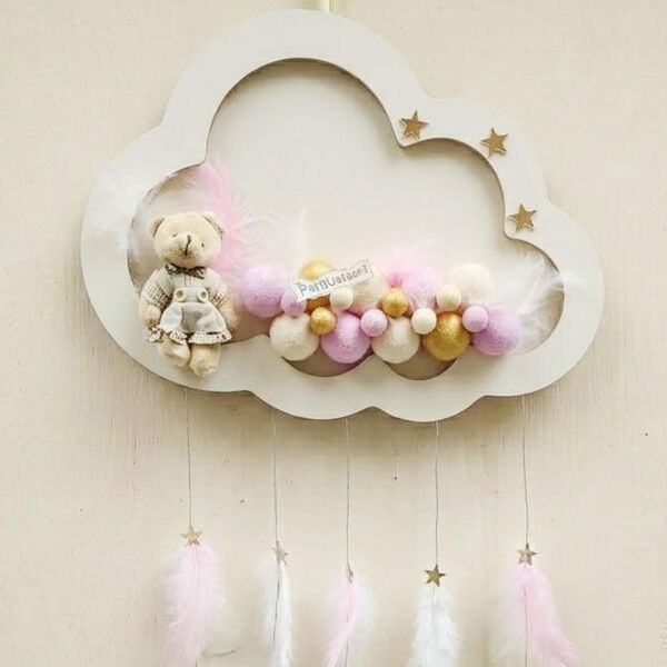 KAPI SÜS LEDLİ TOPLU KREM / PEMBE