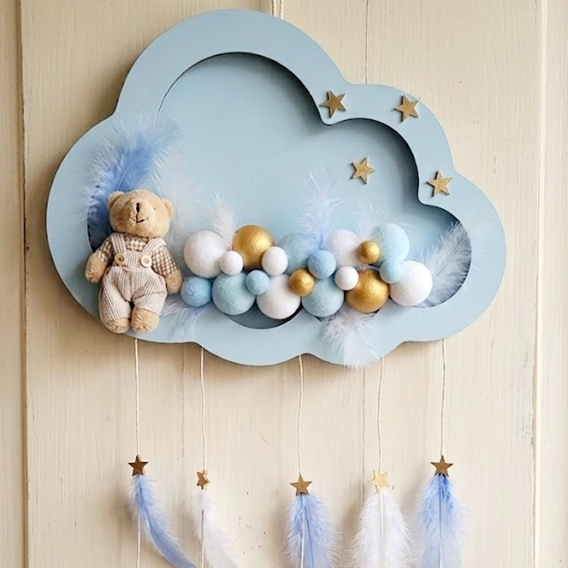 KAPI SÜS LEDLİ TOPLU MAVİ / ALTIN