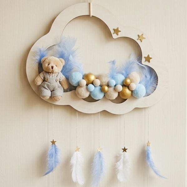 KAPI SÜS LEDLİ TOPLU KREM / MAVİ