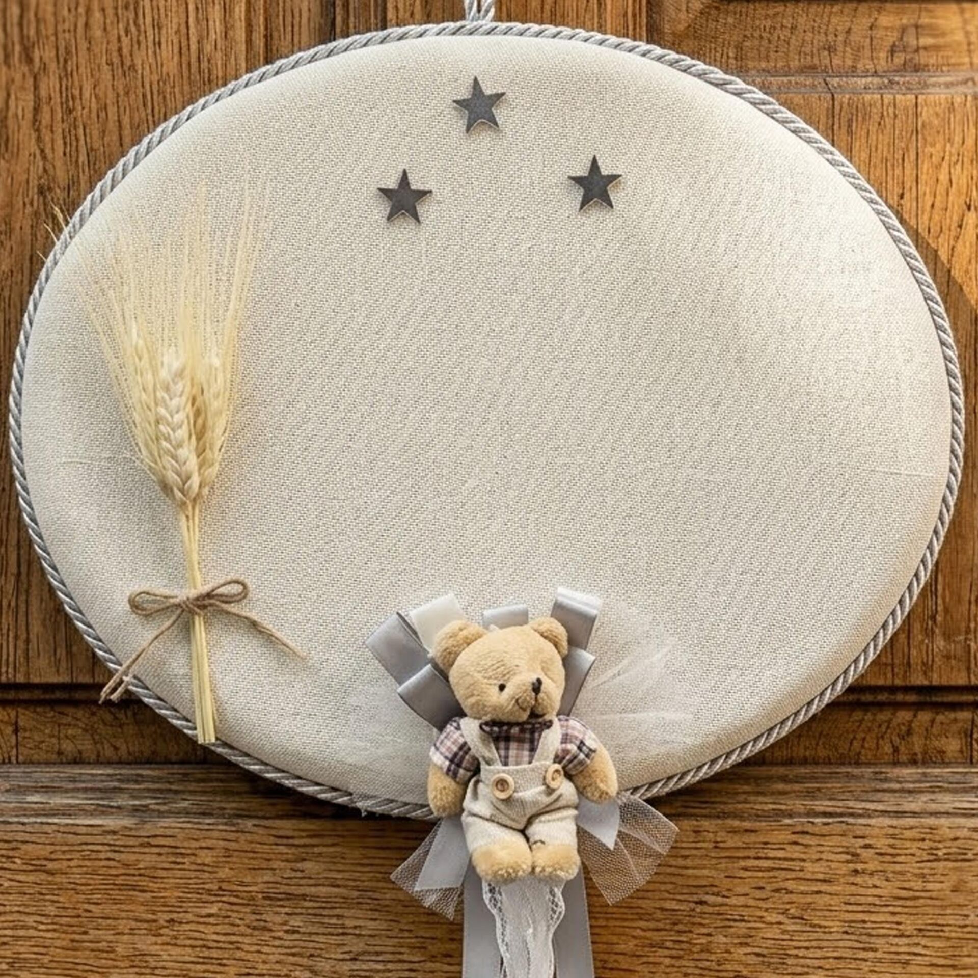 KAPI SÜS OVAL BAŞAKLI AYICIK GÜMÜŞ