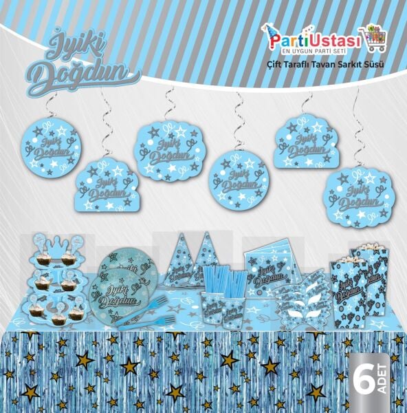 HELEZON İYİ Kİ DOĞDUN MAVİ 6 LI