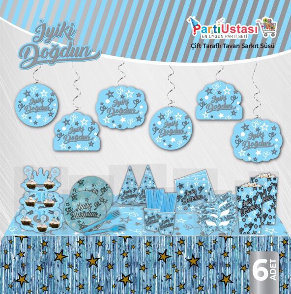 HELEZON İYİ Kİ DOĞDUN MAVİ 6 LI