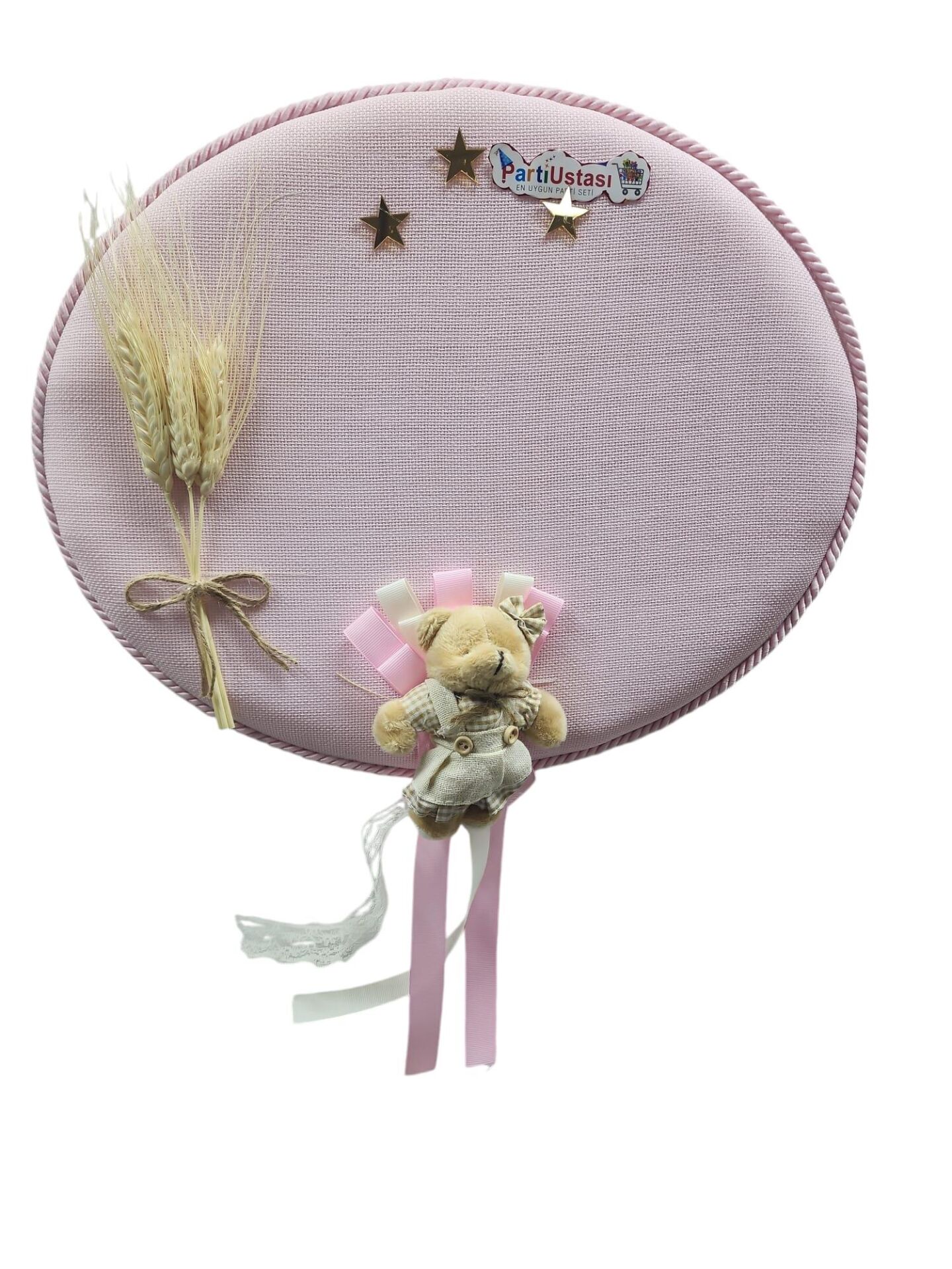 KAPI SÜS OVAL BAŞAKLI AYICIK PEMBE