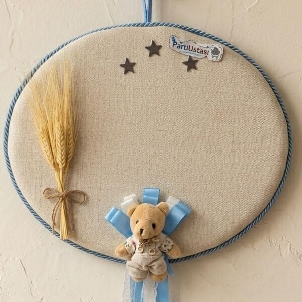 KAPI SÜS OVAL BAŞAKLI AYICIK MAVİ