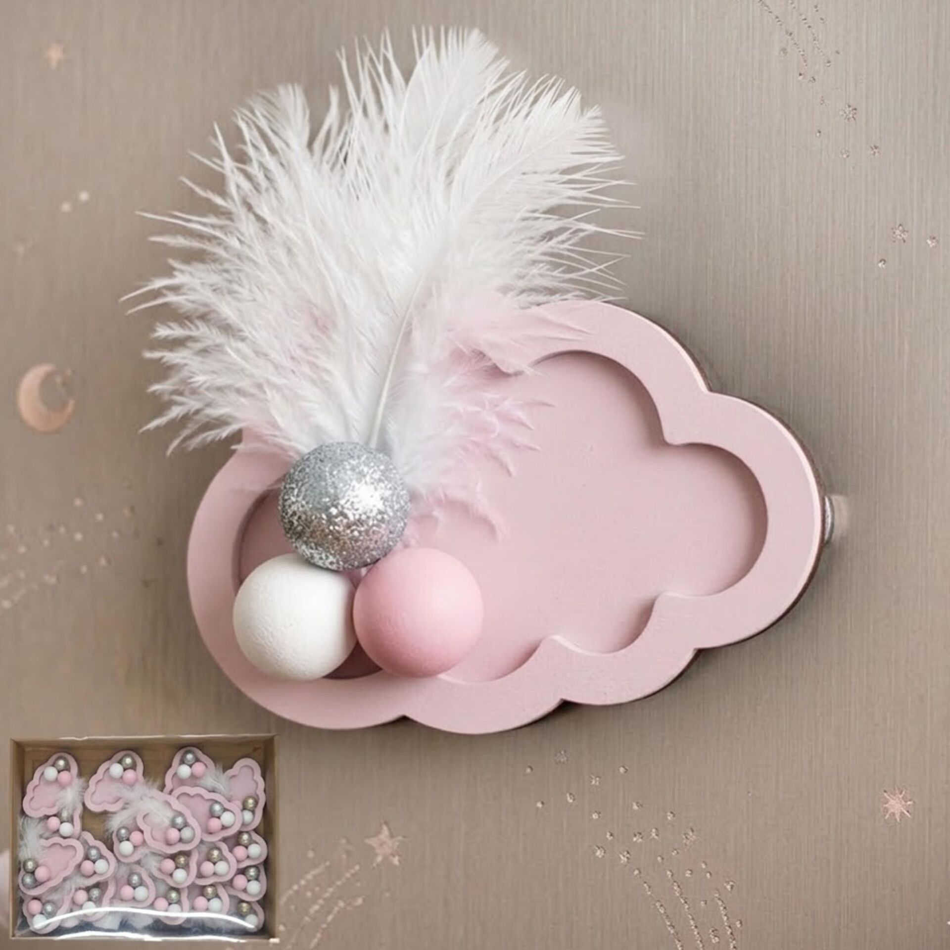 MAGNET BULUT PEMBE / GÜMÜŞ 25 Lİ