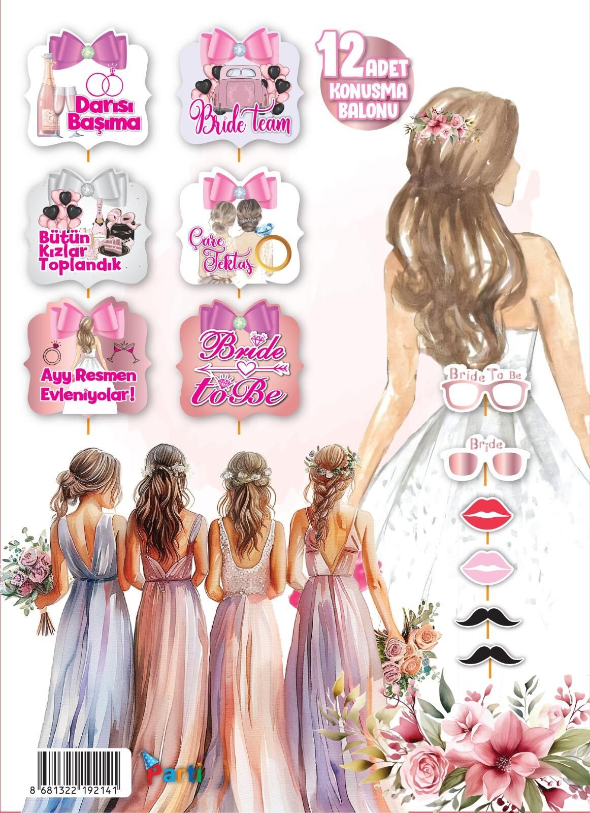 KONUŞMA BALONU SET 12 Lİ BRİDE