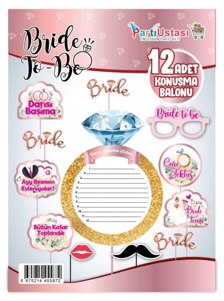 KONUŞMA BALONU SET 12 Lİ BRİDE