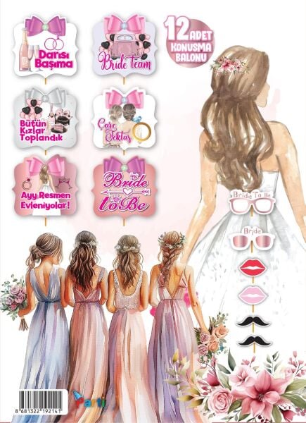 KONUŞMA BALONU SET 12 Lİ BRİDE