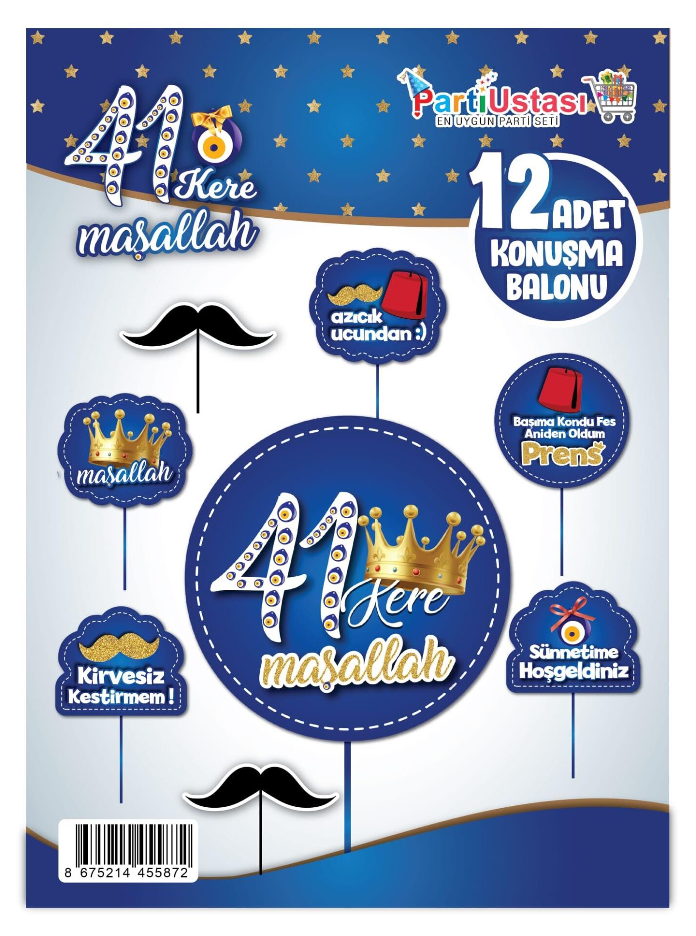 KONUŞMA BALONU SET 12 Lİ SÜNNET LACİVET 41 KERE