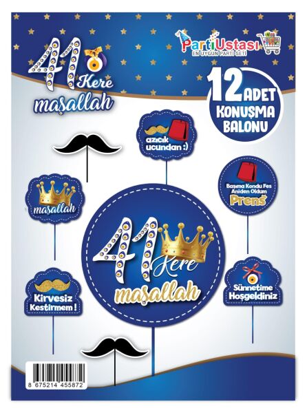 KONUŞMA BALONU SET 12 Lİ SÜNNET LACİVET