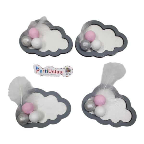 MAGNET BULUT GÜMÜŞ PEMBE 25 Lİ