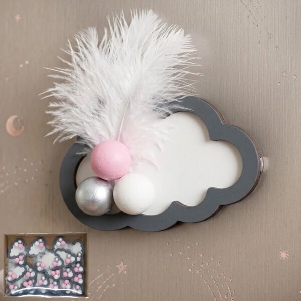 MAGNET BULUT GÜMÜŞ PEMBE 25 Lİ