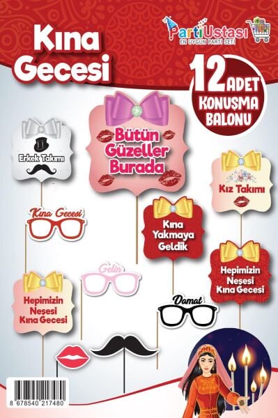 KONUŞMA BALONU SET 12 Lİ KINA