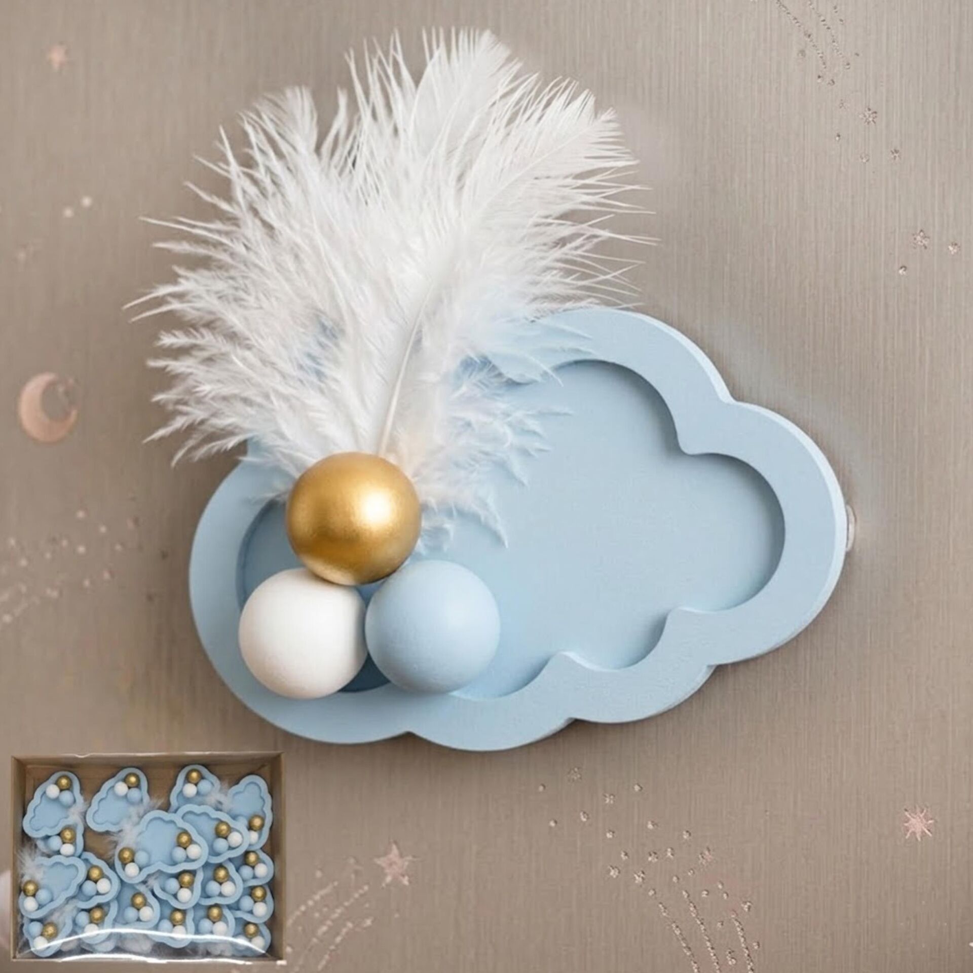 MAGNET BULUT MAVİ / ALTIN 25 Lİ