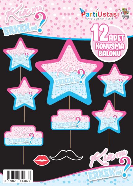 KONUŞMA BALONU SET 12 Lİ CİNSİYET