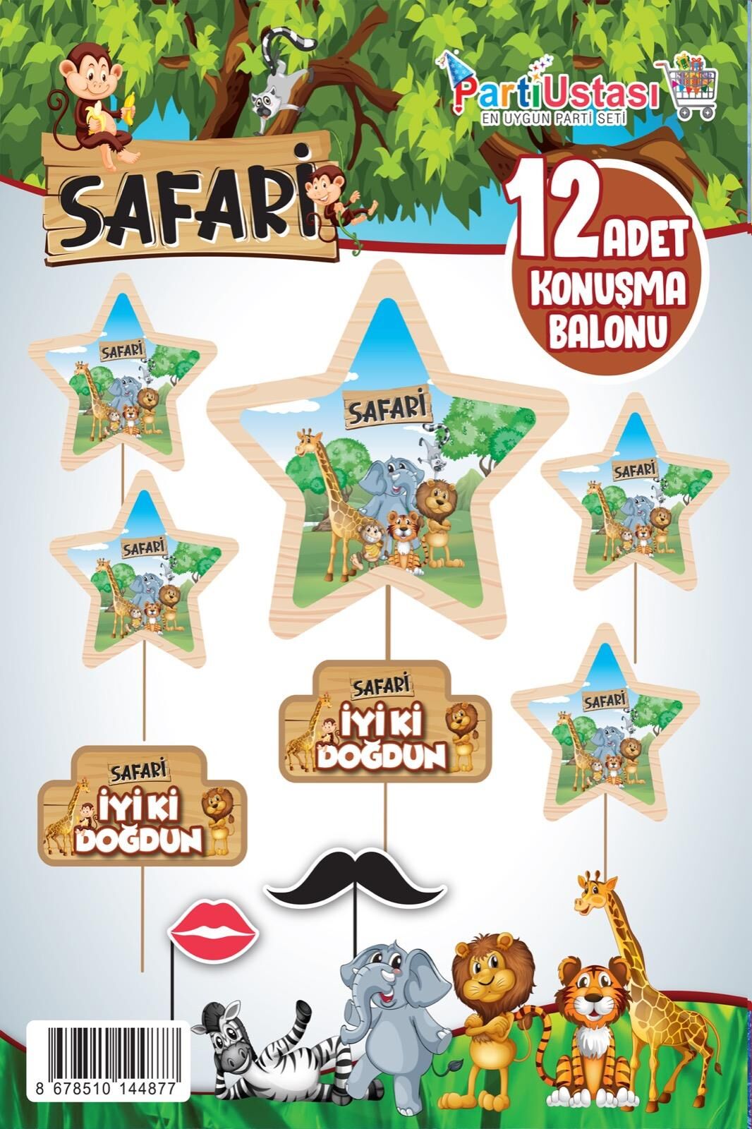 KONUŞMA BALONU SET 12 Lİ SAFARİ