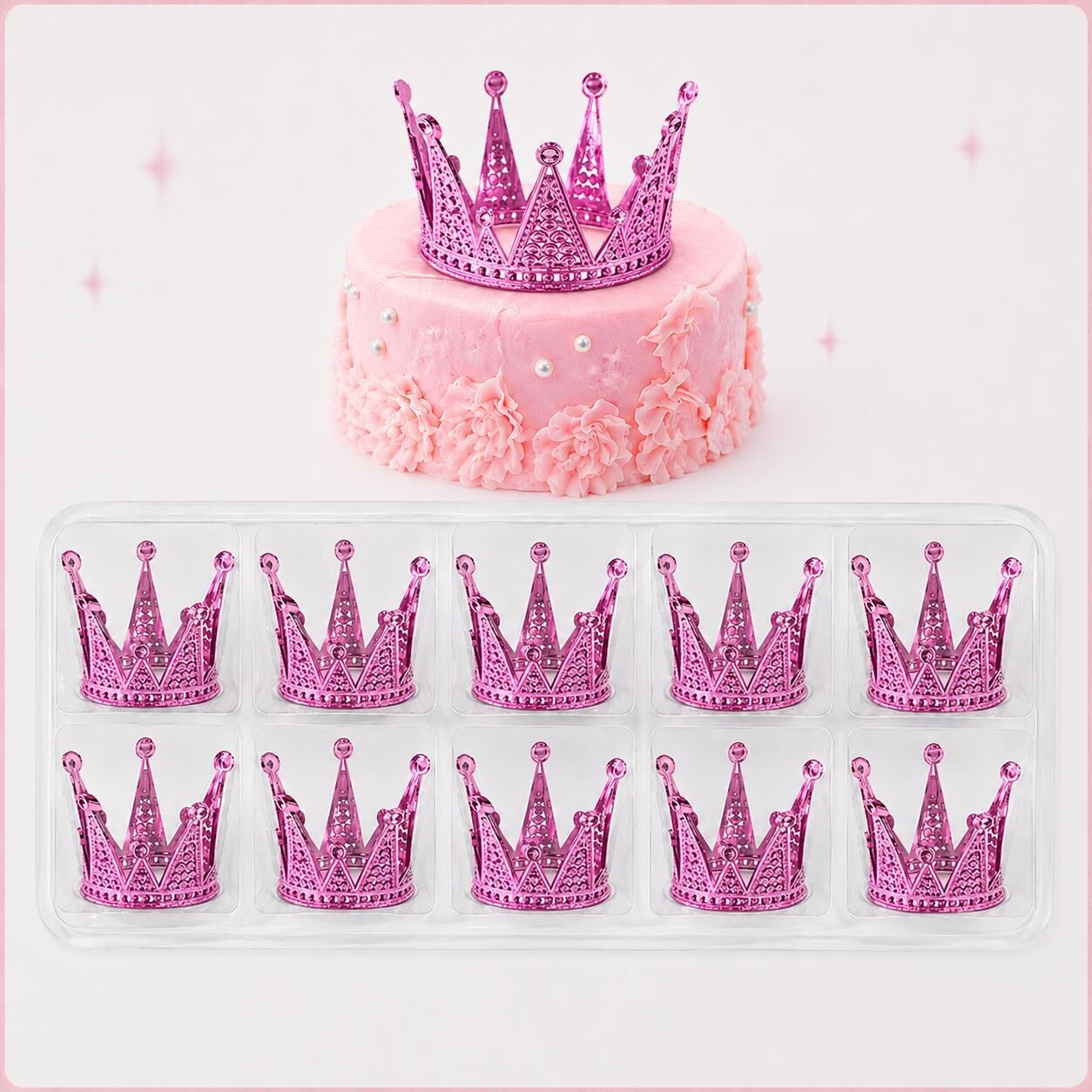 PLS TAÇ  TAM TUR 10 LU MİNİ PEMBE