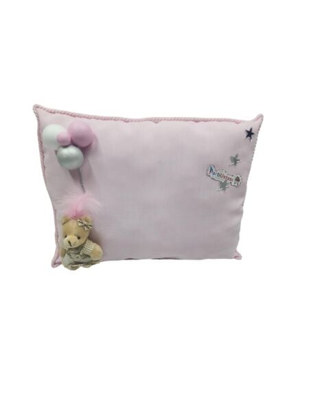 YASTIK TOPLU AYICIKLI PEMBE / GÜMÜŞ