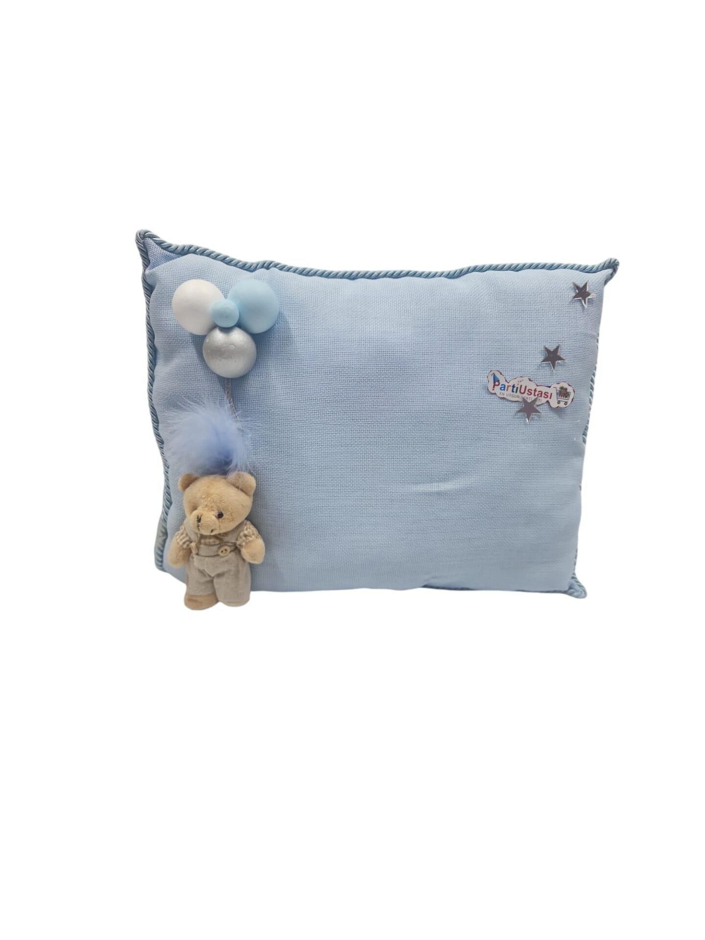 YASTIK TOPLU AYICIKLI MAVİ / GÜMÜŞ