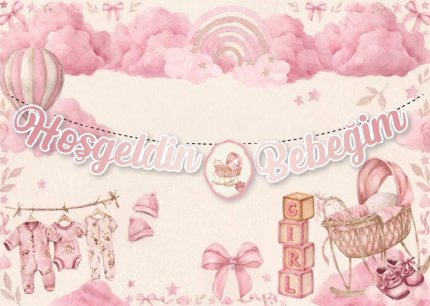 KOREOGRAFİ BANNER BEBEĞİM PEMBE