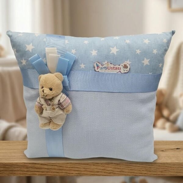 YASTIK AYICIKLI MAVİ