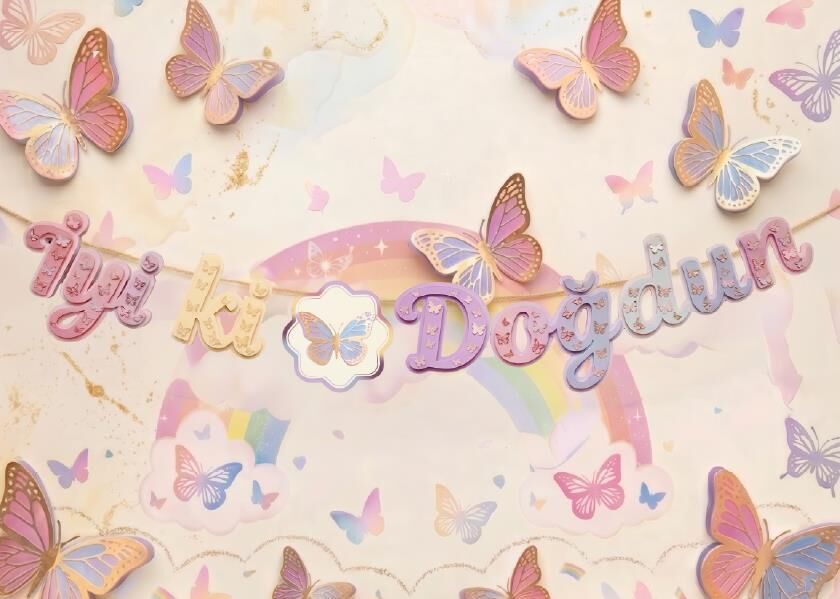 KOREOGRAFİ BANNER KELEBEK İYİ Kİ DOĞDUN