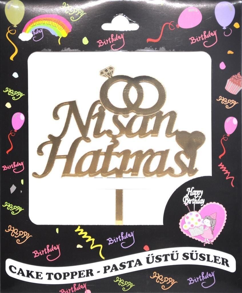 PASTA YAZISI PLEKSİ NİŞAN HATIRASI ALTIN